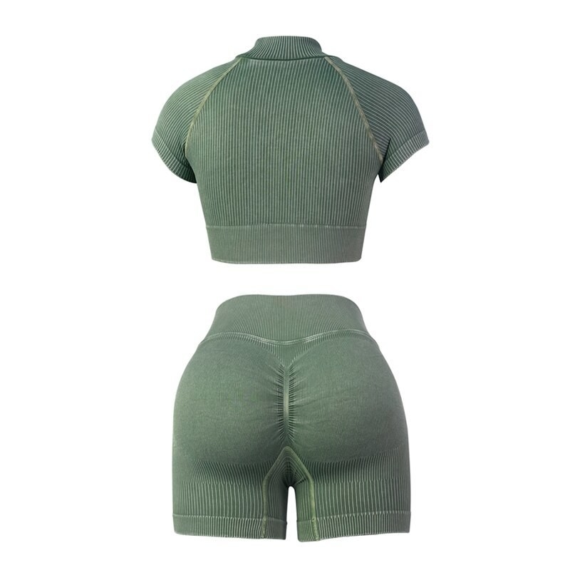 Collier en crochet Ensemble de yoga pour femmes Vêtements de sport collants de sport Vêtements d'entraînement Shorts de gym Costume