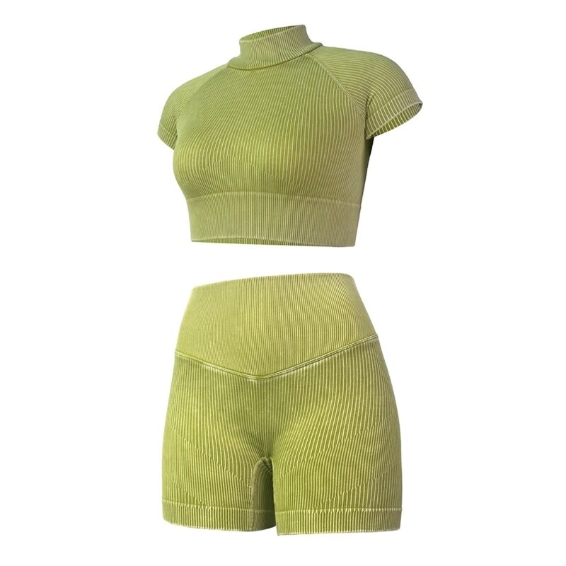 Collier en crochet Ensemble de yoga pour femmes Vêtements de sport collants de sport Vêtements d'entraînement Shorts de gym Costume