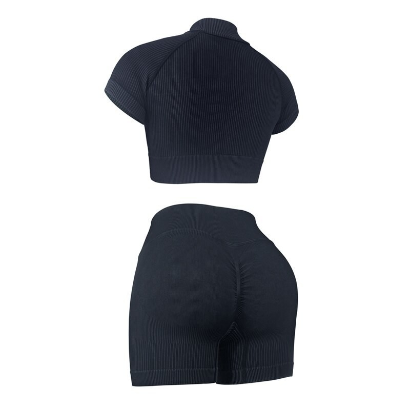Collier en crochet Ensemble de yoga pour femmes Vêtements de sport collants de sport Vêtements d'entraînement Shorts de gym Costume